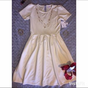 *FLAW* Lularoe NWT Amelia Dress L cream color
